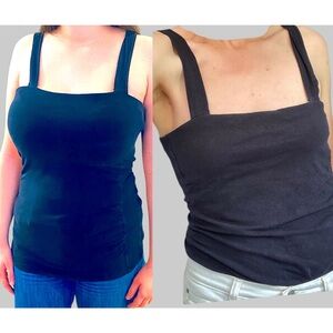 Women’s square neck black tank - size M